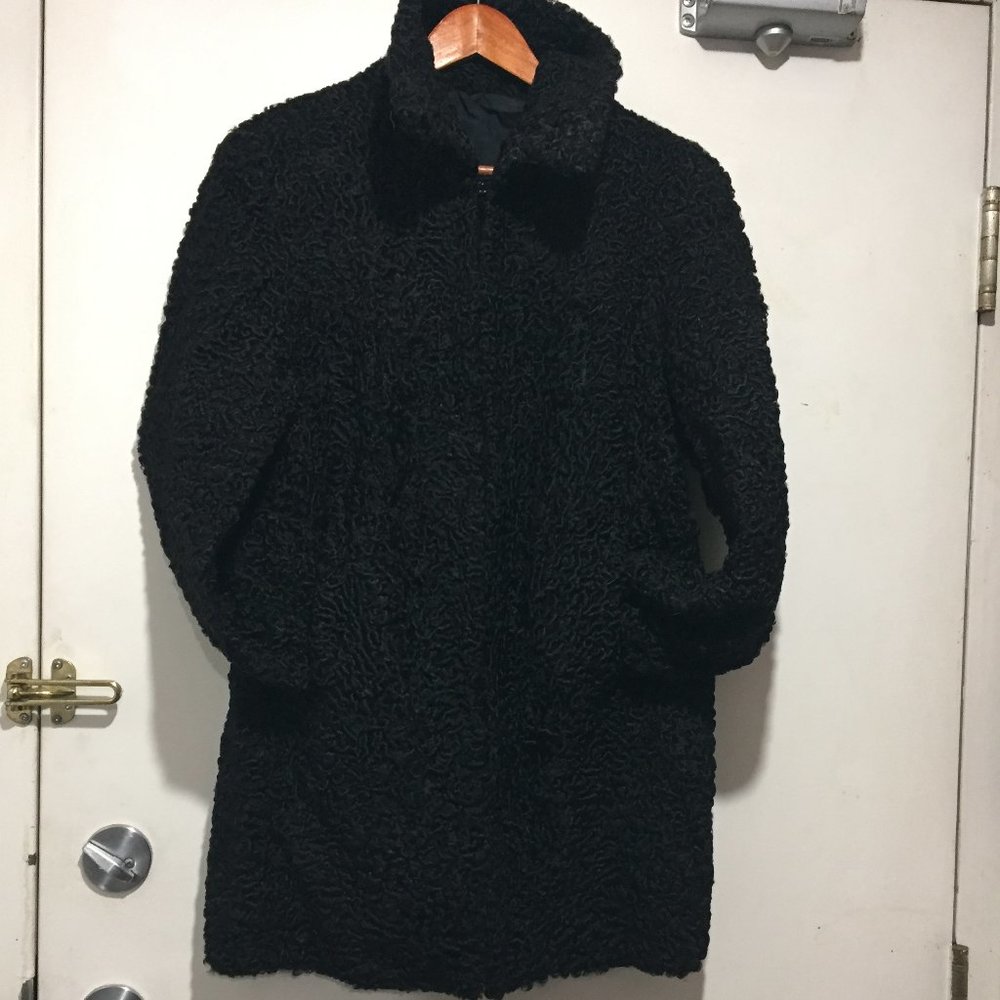 VINTAGE PERSIAN LAMB FUR REVERSIBLE COAT SIZE S - Picture 2 of 10